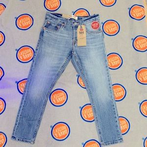 Levi’s 501 skinny jeans boys blue pants stretch